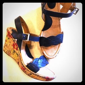 b.o.c. Wedge Sandals Blue